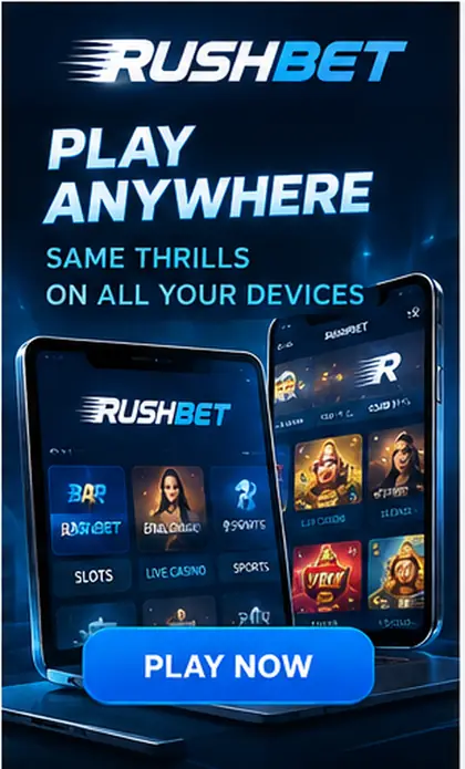 Tragamonedas en Rushbet: el RTP de cada juego se ve en su menú de información.
