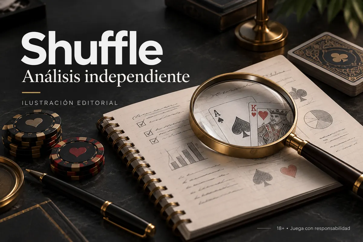 Análisis independiente de Shuffle: lo que revisamos antes de recomendarlo. Ilustración editorial.