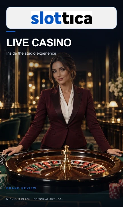 Casino en vivo de Slottica: mesas con crupier real.