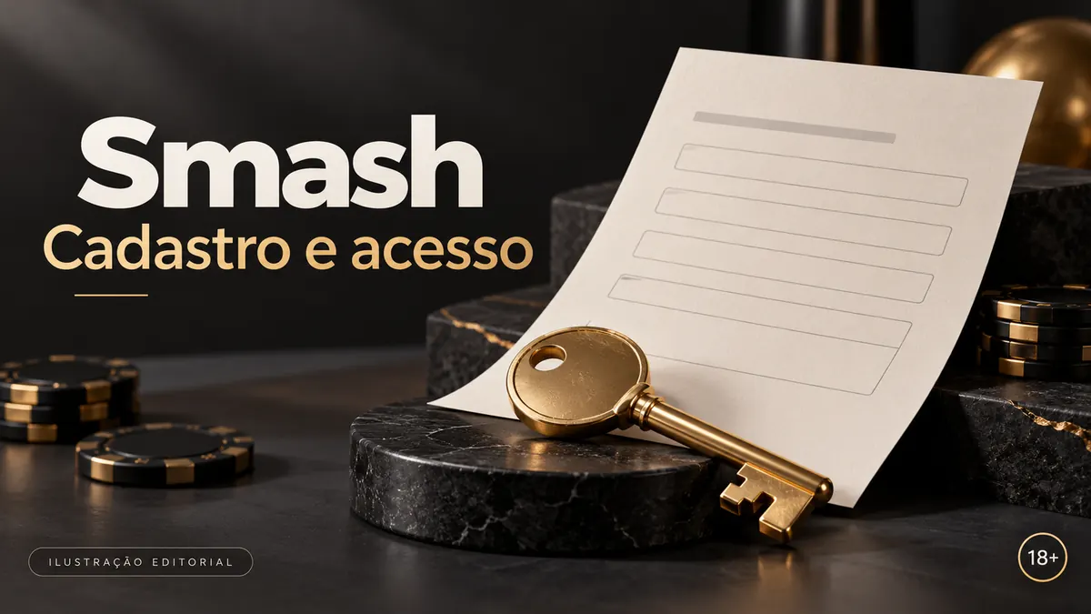 Cadastro e acesso em Smash: dados reais e verificação da conta. Ilustração editorial.