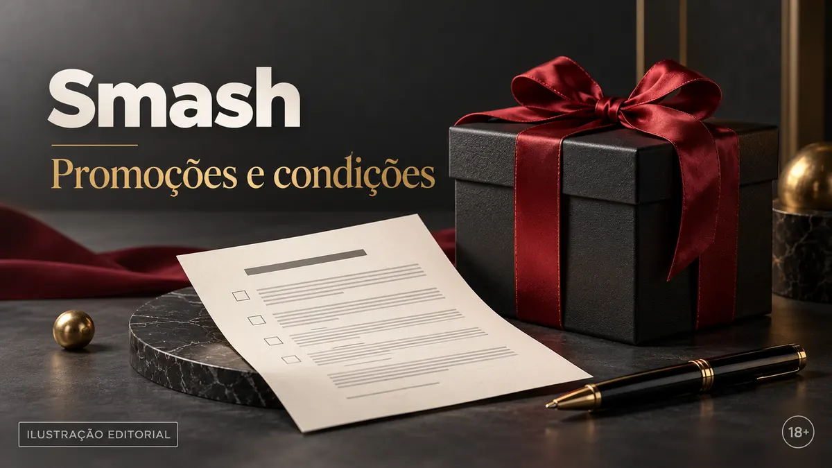 Promoções e condições em Smash: confira o rollover e a aposta máxima. Ilustração editorial.