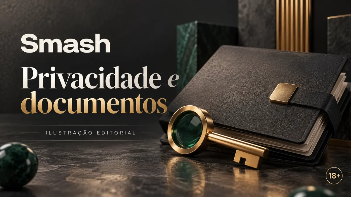 Privacidade e documentos em Smash: verificação de identidade antes do primeiro saque. Ilustração editorial.