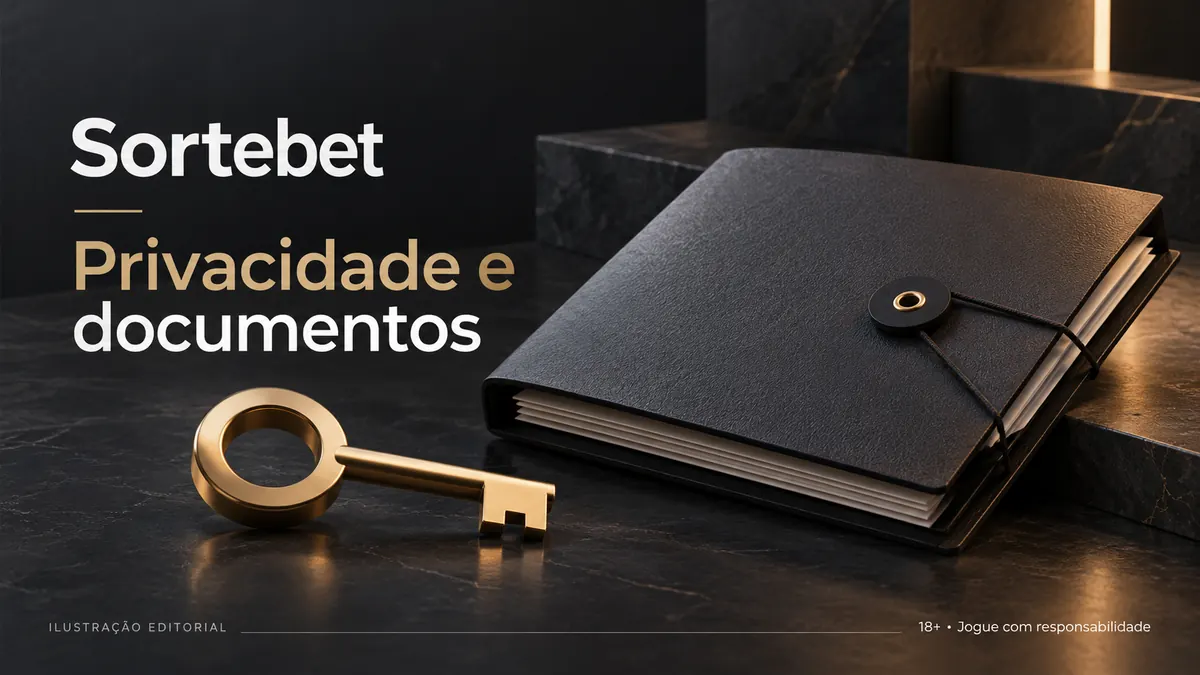 Privacidade e documentos em SorteBet: verificação de identidade antes do primeiro saque. Ilustração editorial.
