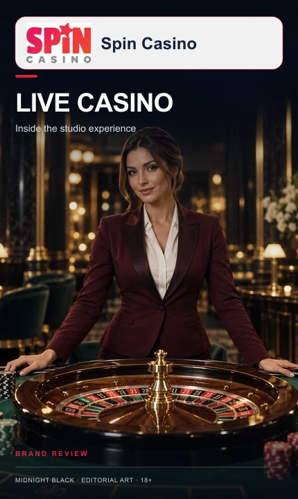 Casino en vivo de Spin Casino: mesas con crupier real.