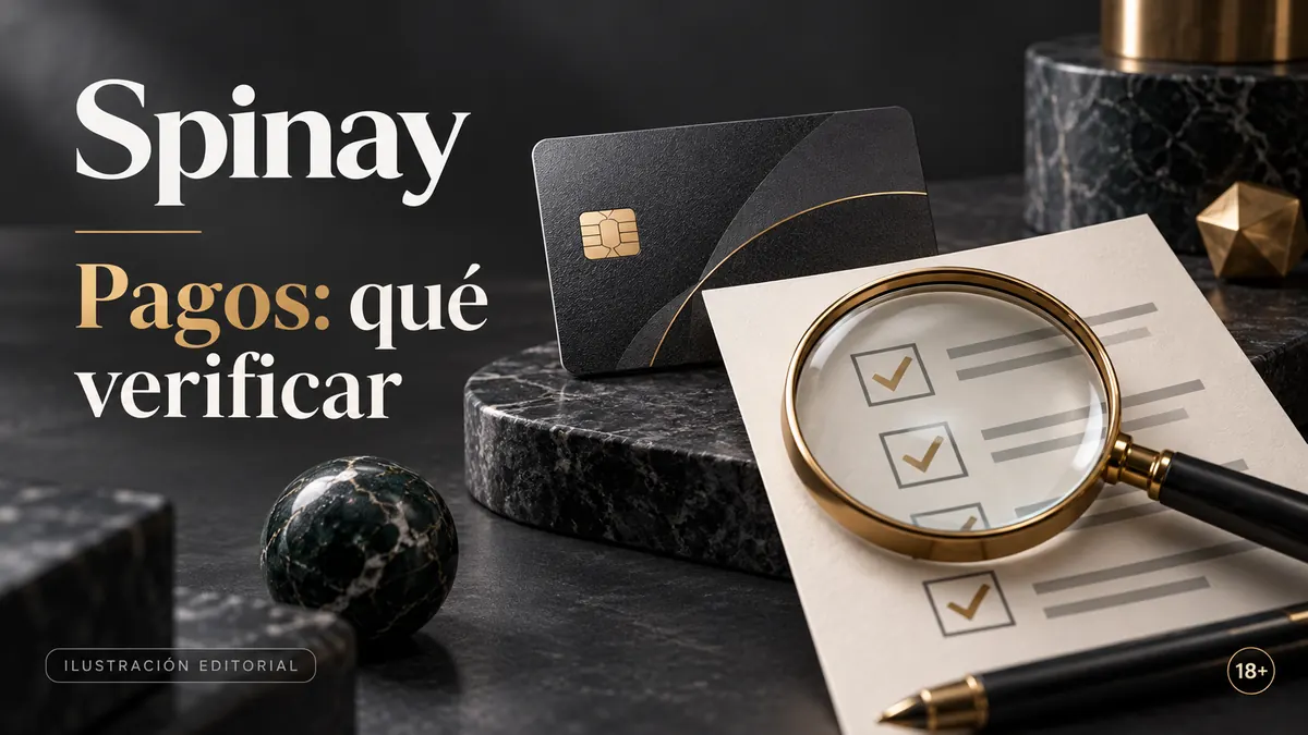 Pagos en Spinay: qué verificar antes de depositar y retirar. Ilustración editorial.