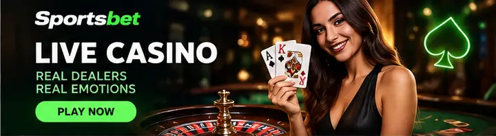 Casino en vivo de Sportsbet: mesas con crupier real.