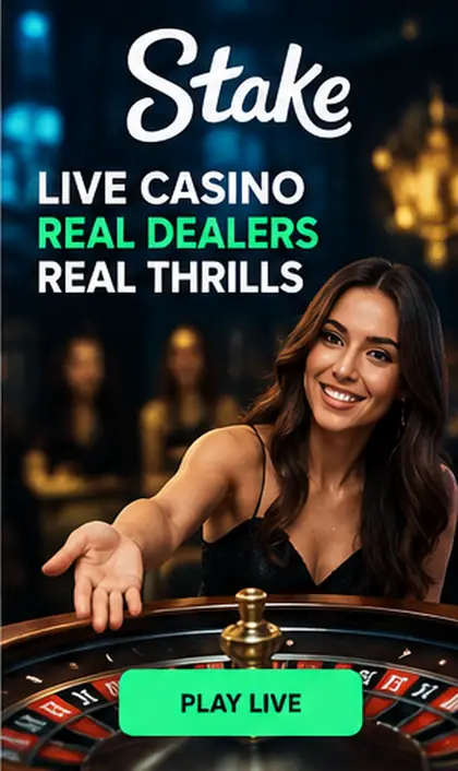 Casino en vivo de Stake: mesas con crupier real.