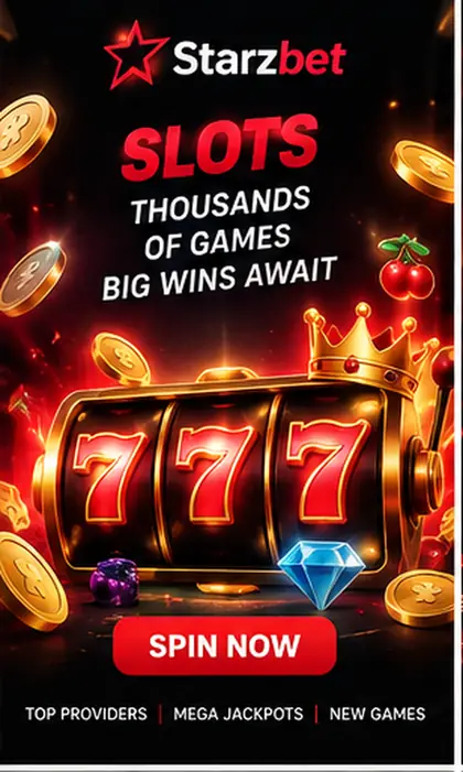 Slots em Starzbet: o RTP de cada jogo aparece no menu de informações.