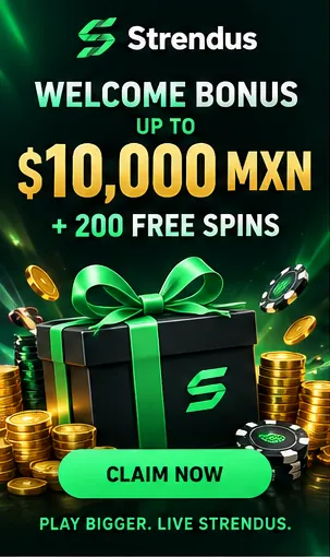 Oferta de bienvenida de Strendus. Antes de aceptarla, revisa el rollover y la apuesta máxima.