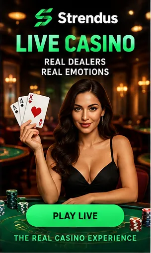 Casino en vivo de Strendus: mesas con crupier real.