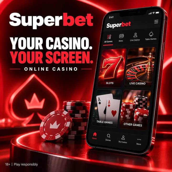 Slots em Superbet: o RTP de cada jogo aparece no menu de informações.