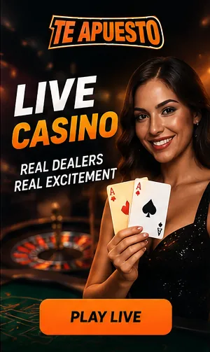 Casino en vivo de Te Apuesto: mesas con crupier real.