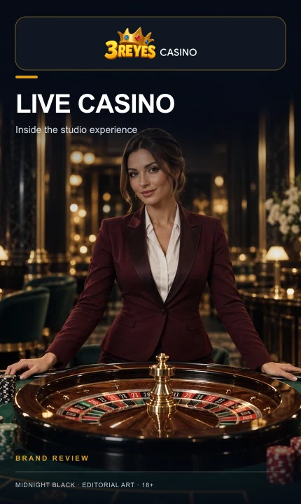 Casino en vivo de 3Reyes: mesas con crupier real.