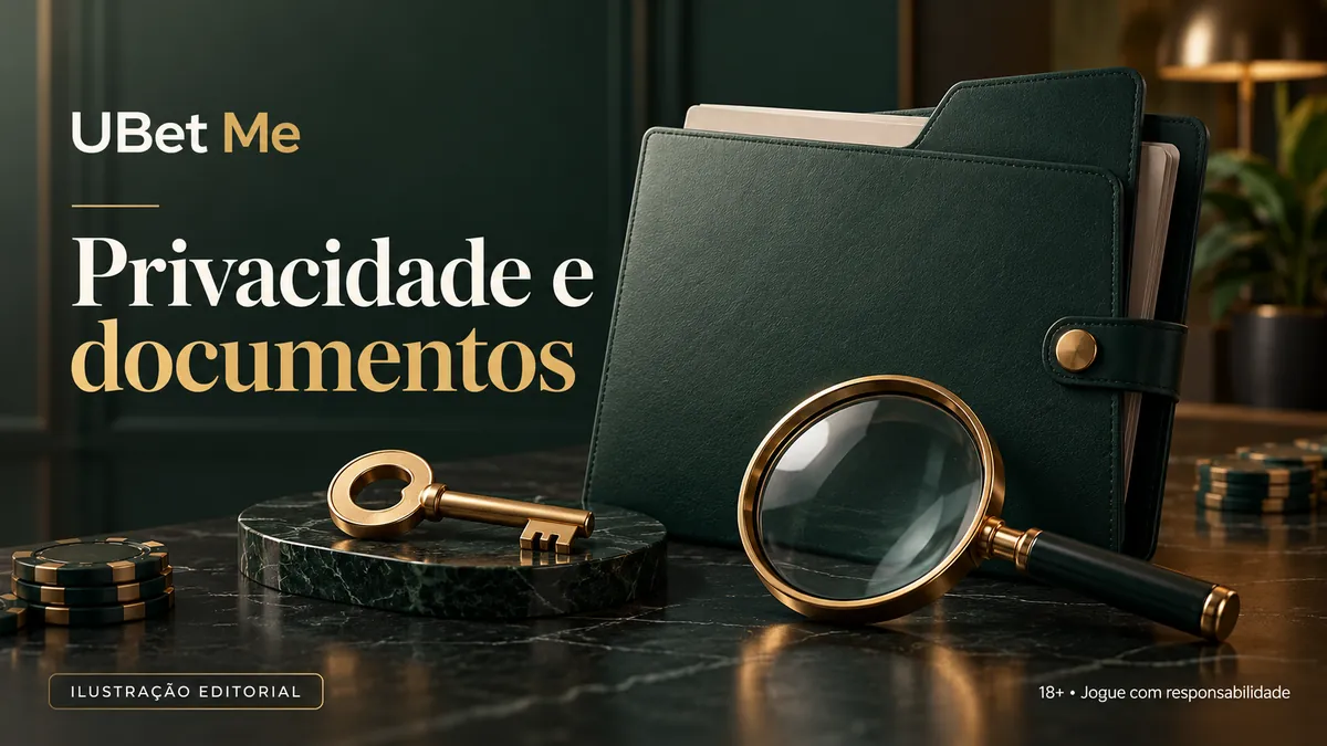 Pasta de couro verde, lupa e chave dourada