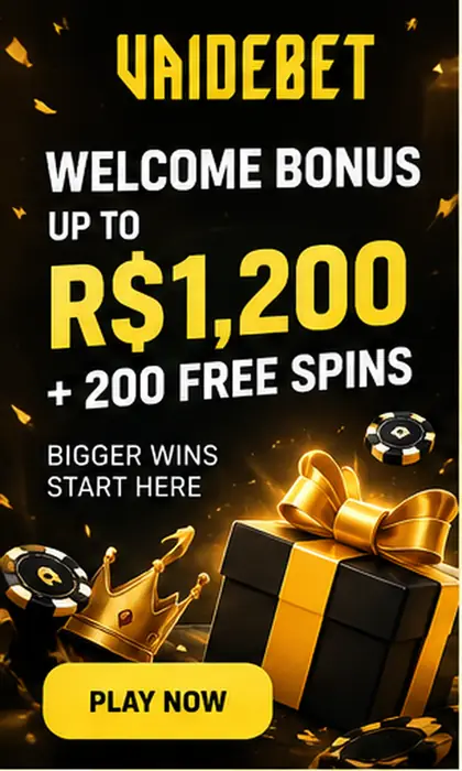 Oferta de boas-vindas de Vai de Bet. Antes de aceitar, confira o rollover e a aposta máxima.
