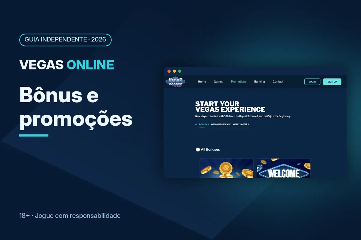 Capa 'Bônus e promoções' com a página de promoções de vegascasinoonline.eu