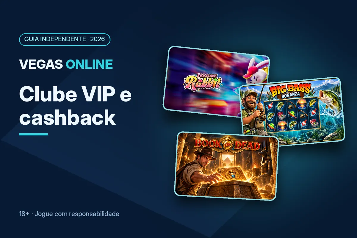 Capa 'Clube VIP e cashback' com arte de slots