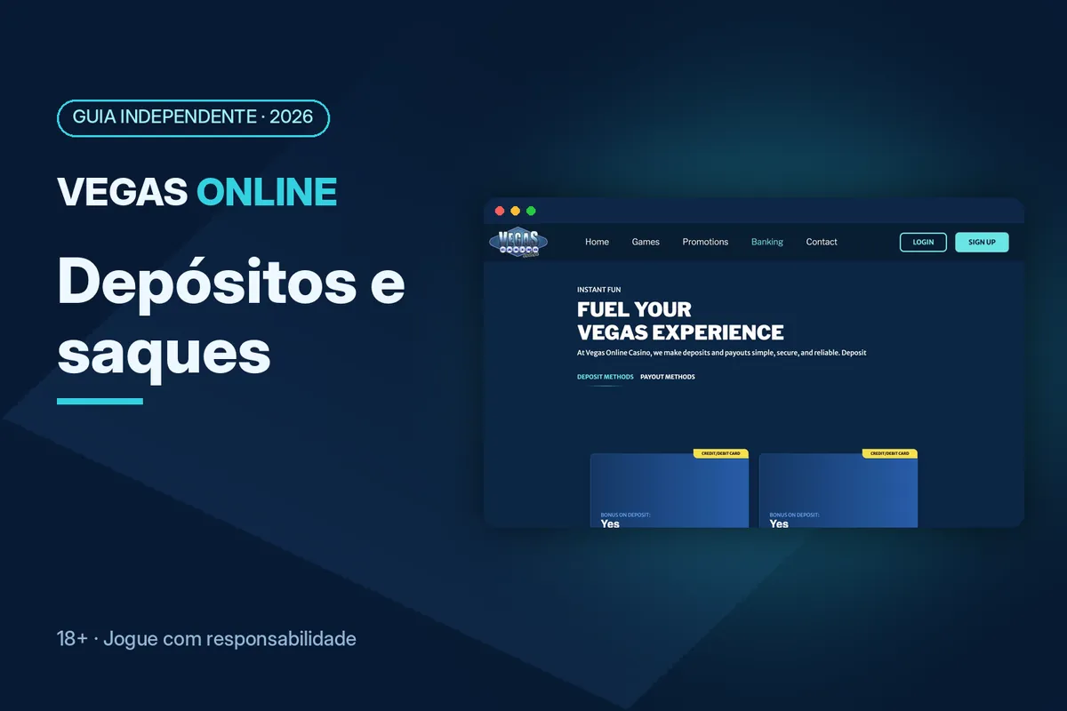 Capa 'Depósitos e saques' com a página de depósitos de vegascasinoonline.eu
