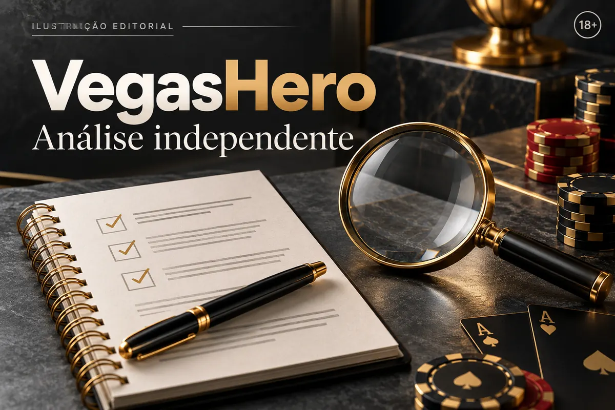 Análise independente de Vegas Hero: o que verificamos antes de recomendar. Ilustração editorial.