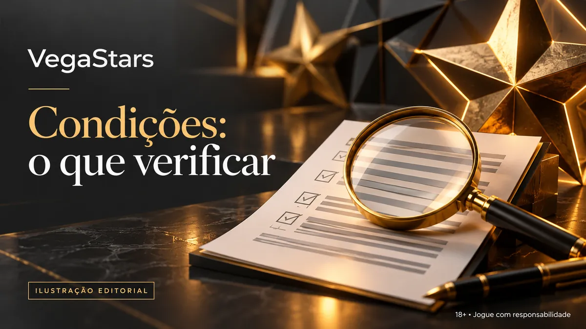 Ilustração de lista de condições examinada com lupa