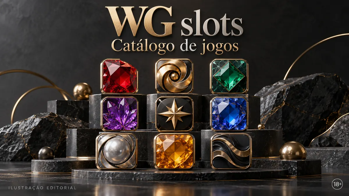 Catálogo de jogos de WG Slots: slots, mesas e cassino ao vivo. Ilustração editorial.