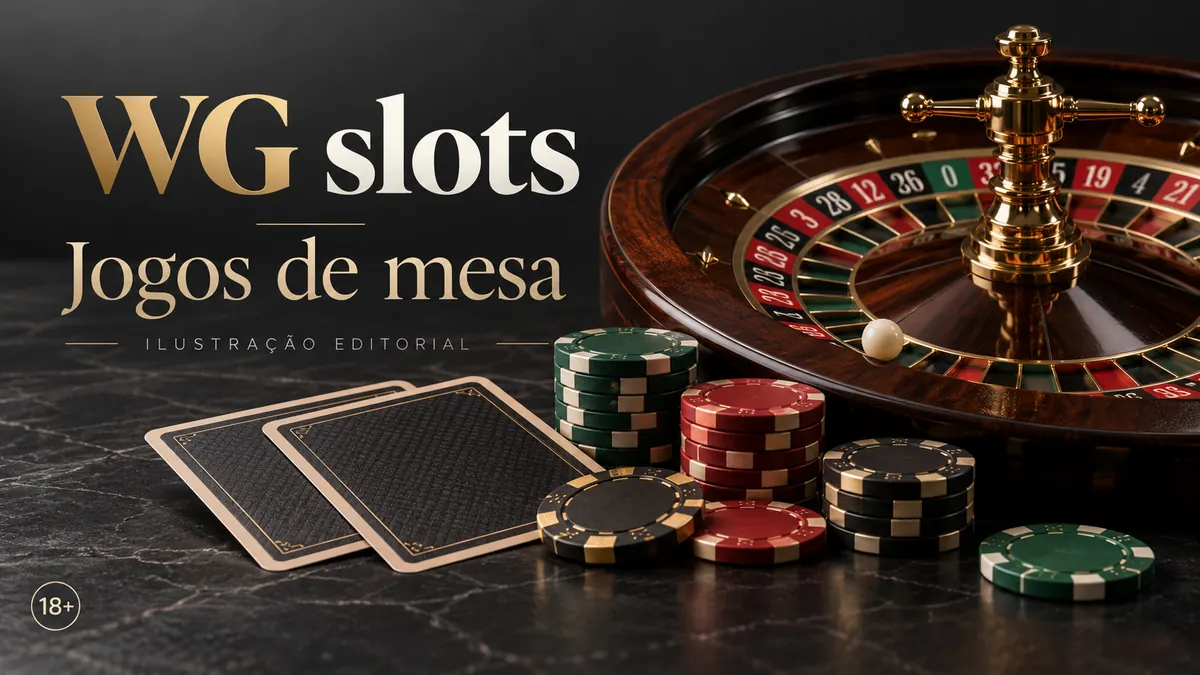 Jogos de mesa em WG Slots: roleta, blackjack e bacará. Ilustração editorial.
