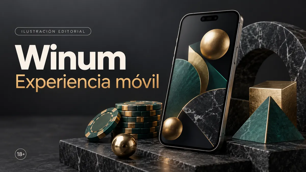 Winum en el celular: funciona desde el navegador, la app es opcional. Ilustración editorial.