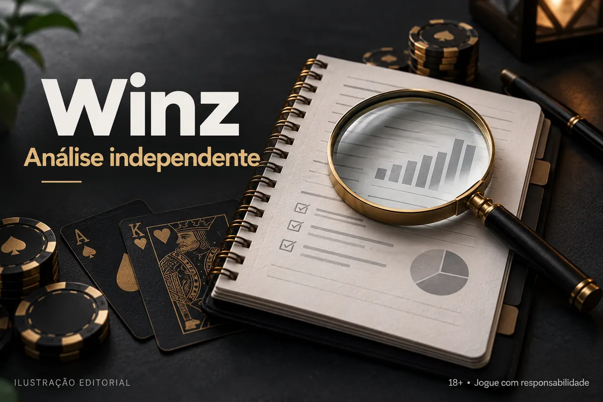 Análise independente de Winz.io: o que verificamos antes de recomendar. Ilustração editorial.