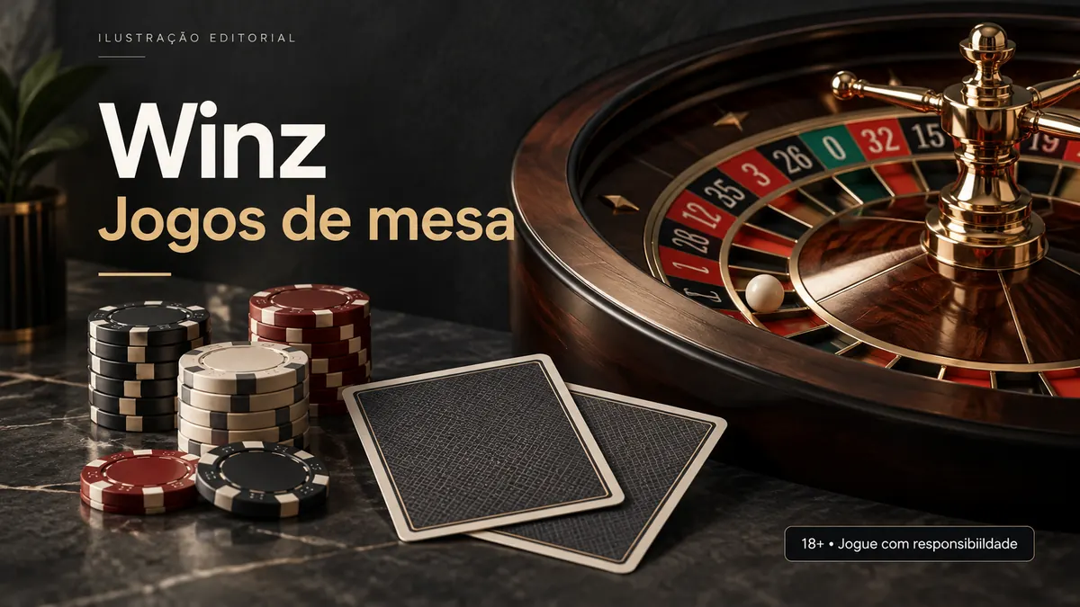 Jogos de mesa em Winz.io: roleta, blackjack e bacará. Ilustração editorial.