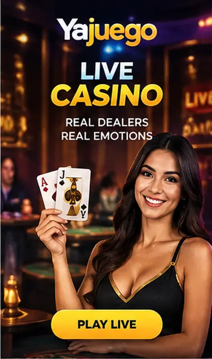 Casino en vivo de Yajuego: mesas con crupier real.
