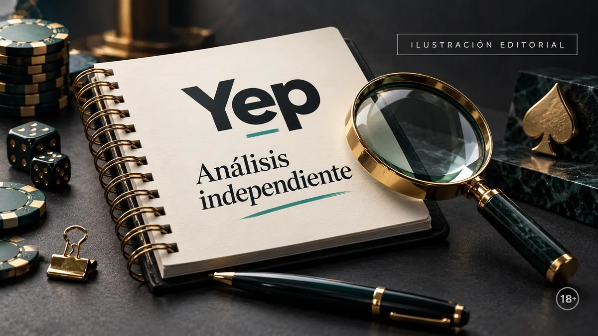 Análisis independiente de Yep Casino: lo que revisamos antes de recomendarlo. Ilustración editorial.