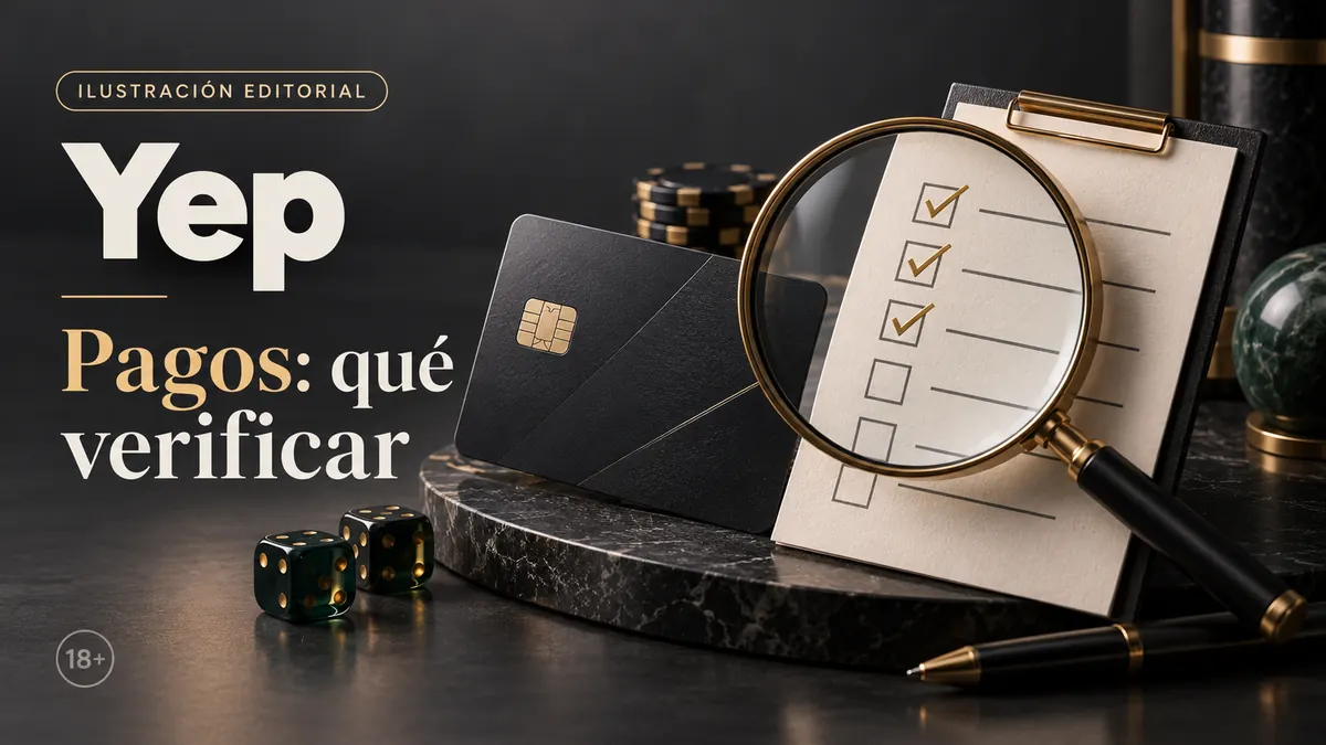 Pagos en Yep Casino: qué verificar antes de depositar y retirar. Ilustración editorial.