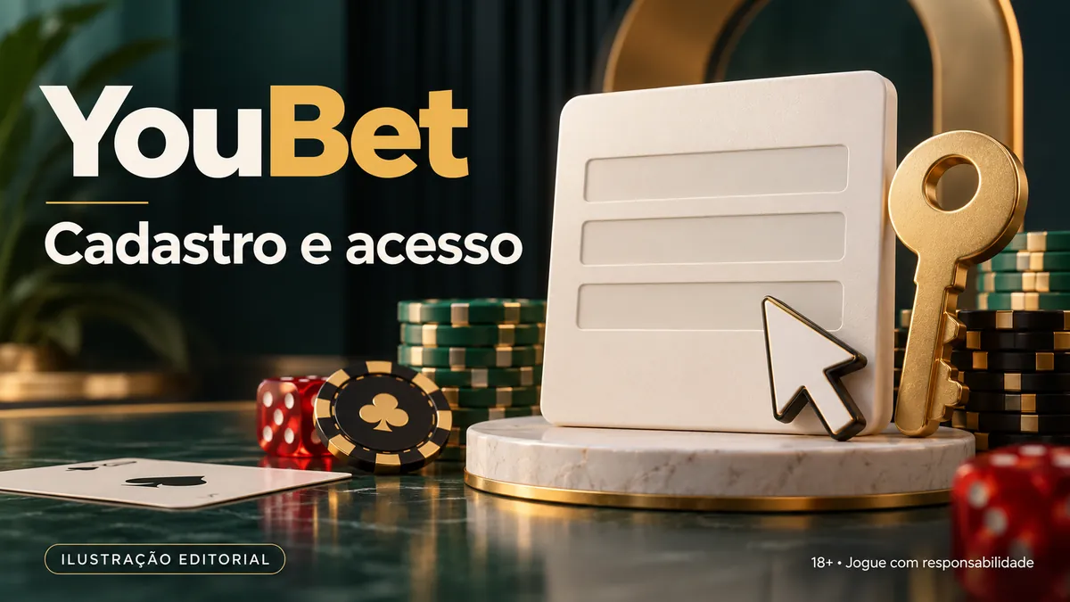 Painel de formulário com cursor e chave dourada sobre pedestal