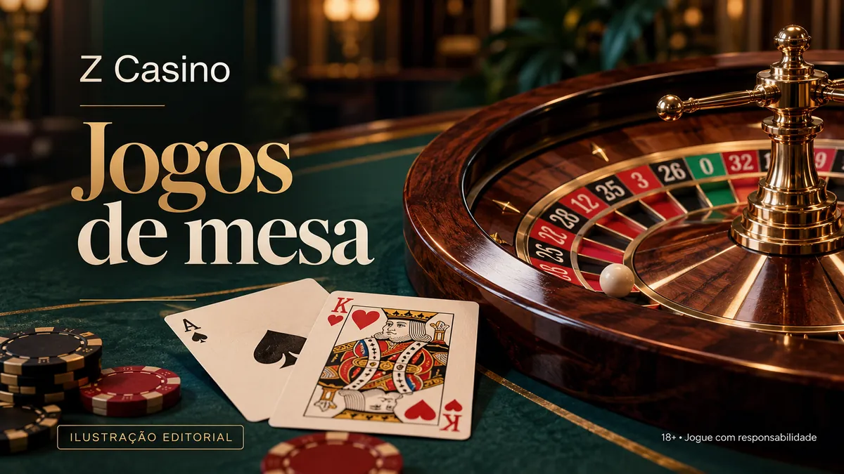 Roleta de madeira, cartas e fichas sobre feltro verde