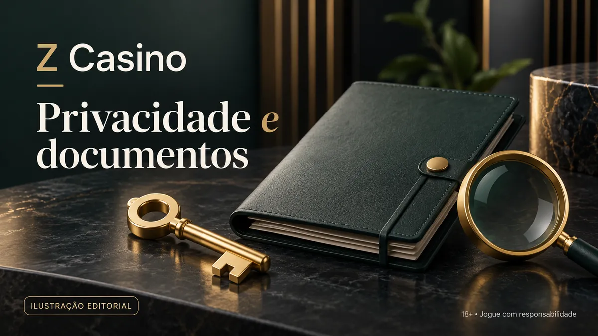Agenda de couro, lupa e chave dourada sobre mármore